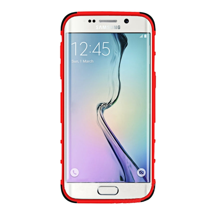 For Galaxy S7 Edge / G935 2 in 1 Double Colored Tire Texture Combination Case with Separable Black Holder