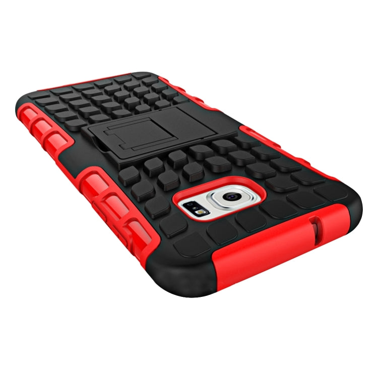 For Galaxy S7 Edge / G935 2 in 1 Double Colored Tire Texture Combination Case with Separable Black Holder