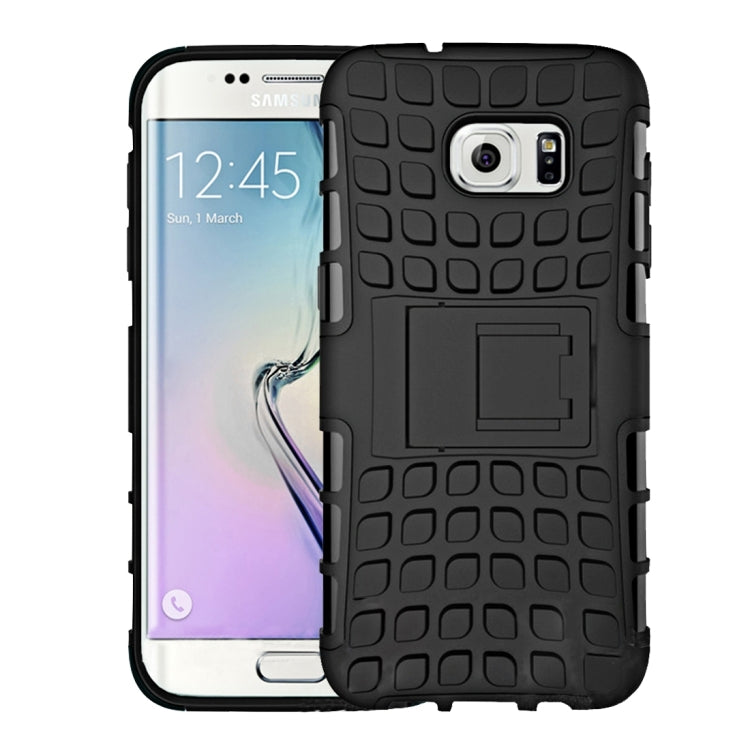 For Galaxy S7 / G930 2 in 1 Double Colored Tire Texture Combination Case with Separable Black Holder