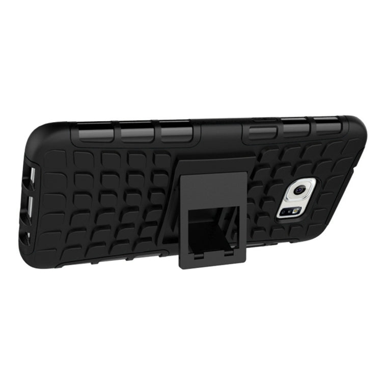 For Galaxy S7 / G930 2 in 1 Double Colored Tire Texture Combination Case with Separable Black Holder