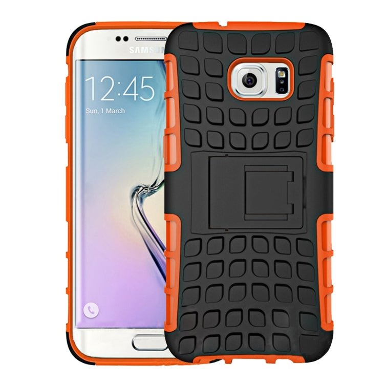 For Galaxy S7 / G930 2 in 1 Double Colored Tire Texture Combination Case with Separable Black Holder