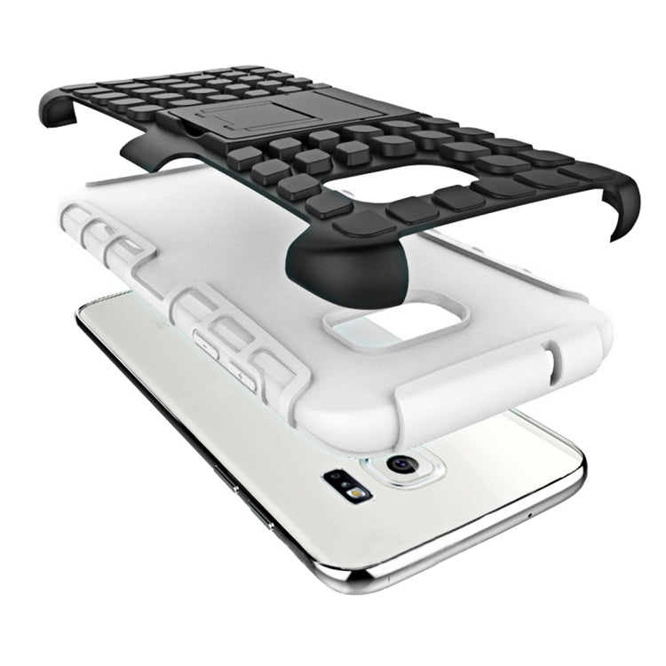 For Galaxy S7 / G930 2 in 1 Double Colored Tire Texture Combination Case with Separable Black Holder