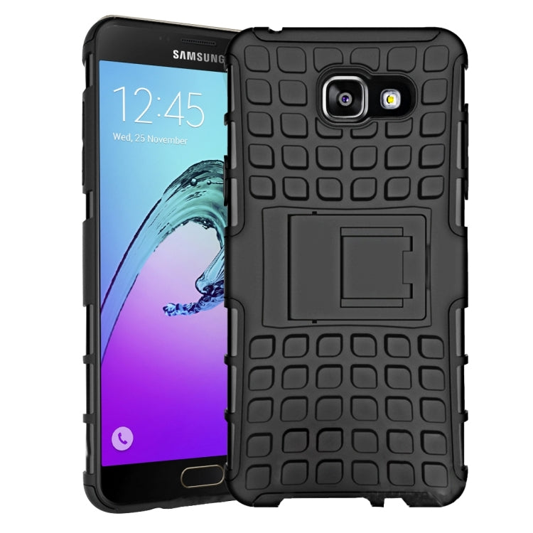 For Galaxy A7(2016) / A710 2 in 1 Double Colored Tire Texture Combination Case with Separable Black Holder
