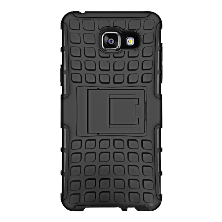 For Galaxy A7(2016) / A710 2 in 1 Double Colored Tire Texture Combination Case with Separable Black Holder