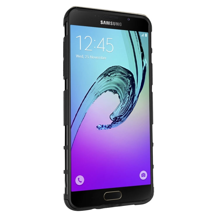 For Galaxy A7(2016) / A710 2 in 1 Double Colored Tire Texture Combination Case with Separable Black Holder