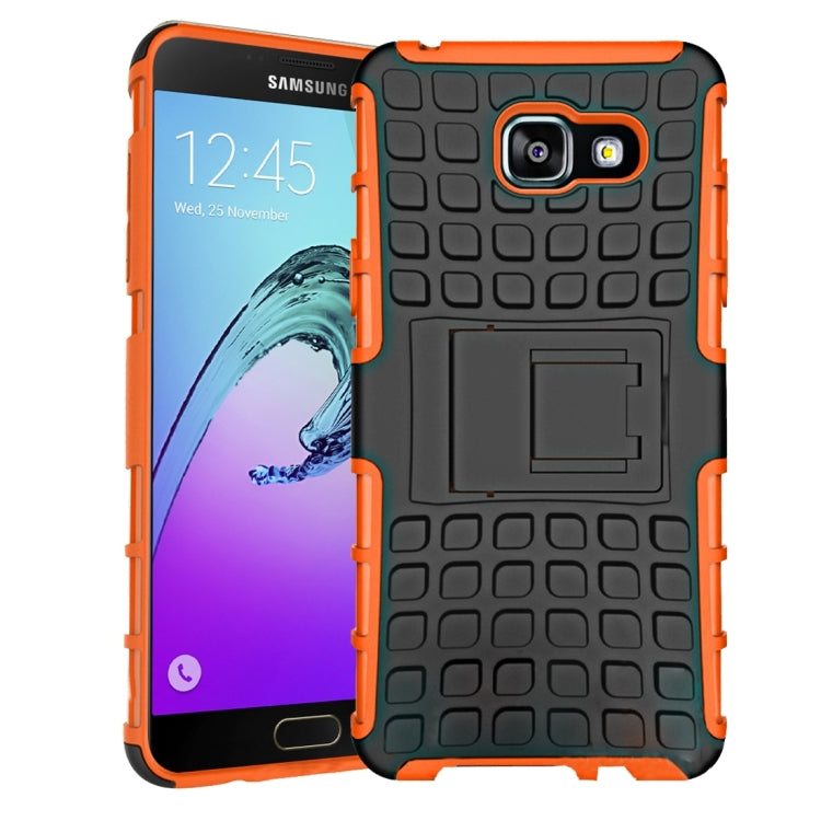 For Galaxy A7(2016) / A710 2 in 1 Double Colored Tire Texture Combination Case with Separable Black Holder