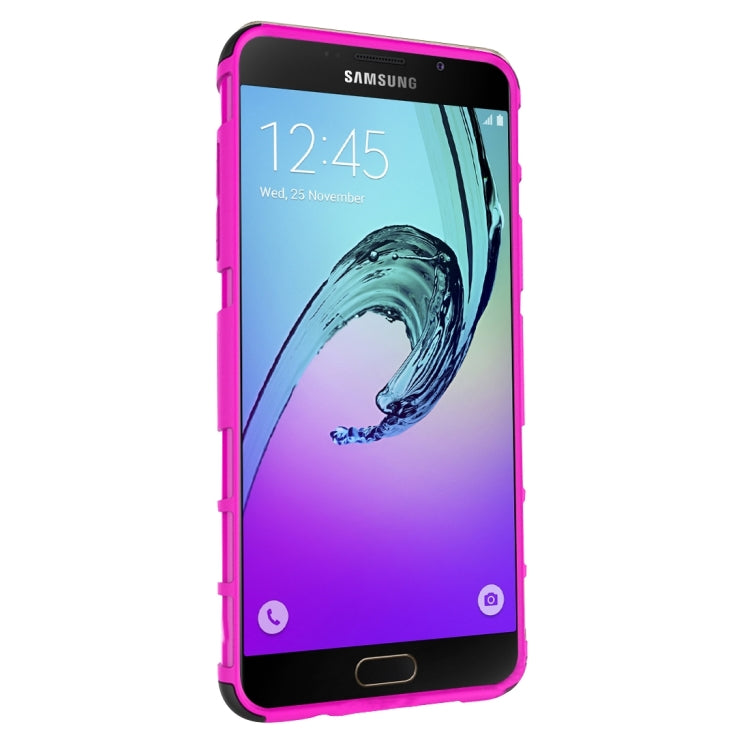For Galaxy A7(2016) / A710 2 in 1 Double Colored Tire Texture Combination Case with Separable Black Holder