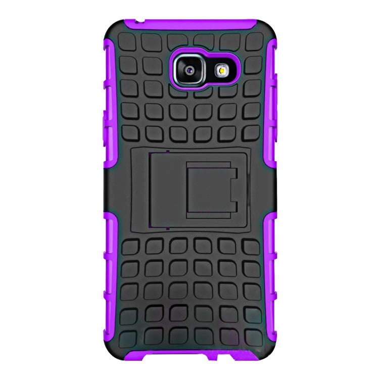 For Galaxy A7(2016) / A710 2 in 1 Double Colored Tire Texture Combination Case with Separable Black Holder