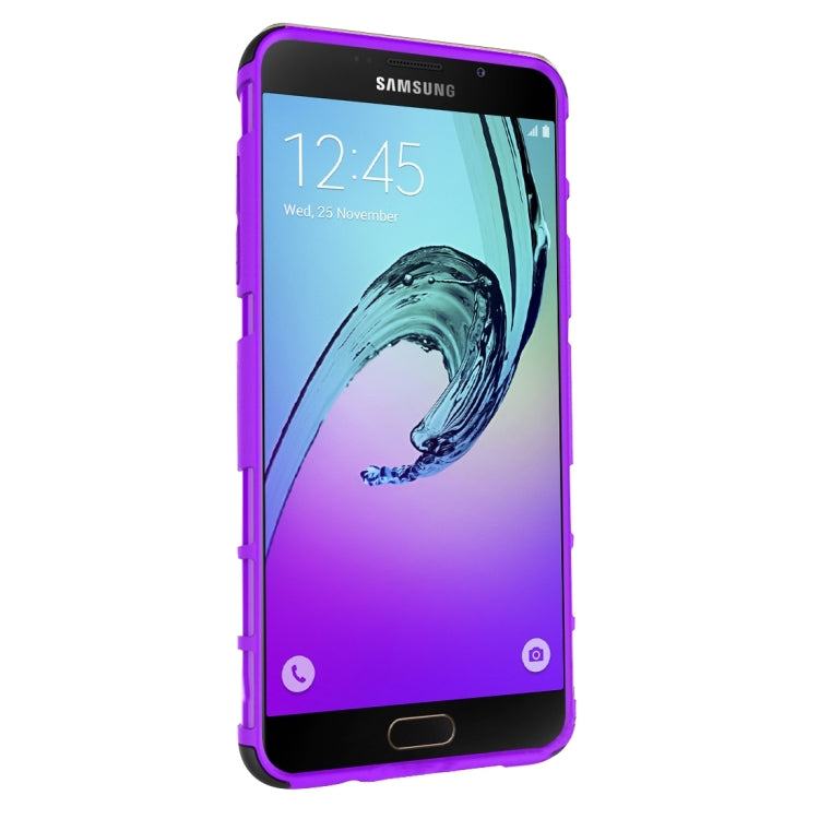 For Galaxy A7(2016) / A710 2 in 1 Double Colored Tire Texture Combination Case with Separable Black Holder