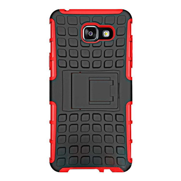 For Galaxy A7(2016) / A710 2 in 1 Double Colored Tire Texture Combination Case with Separable Black Holder