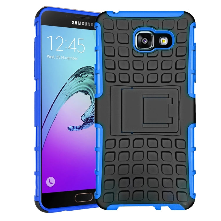 For Galaxy A5(2016) / A510 2 in 1 Double Colored Tire Texture Combination Case with Separable Black Holder