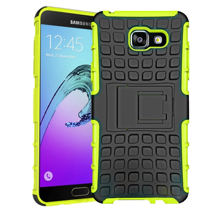 For Galaxy A5(2016) / A510 2 in 1 Double Colored Tire Texture Combination Case with Separable Black Holder