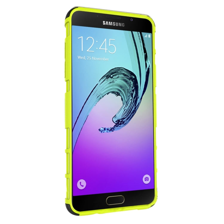 For Galaxy A5(2016) / A510 2 in 1 Double Colored Tire Texture Combination Case with Separable Black Holder