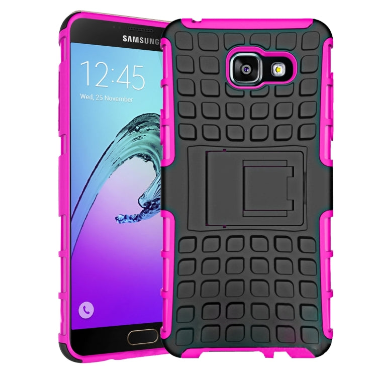 For Galaxy A5(2016) / A510 2 in 1 Double Colored Tire Texture Combination Case with Separable Black Holder