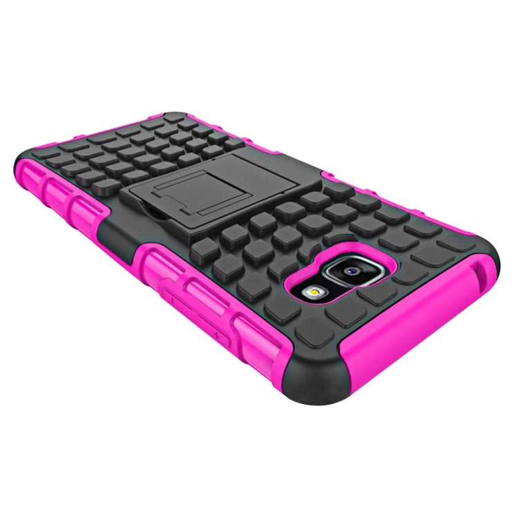 For Galaxy A5(2016) / A510 2 in 1 Double Colored Tire Texture Combination Case with Separable Black Holder