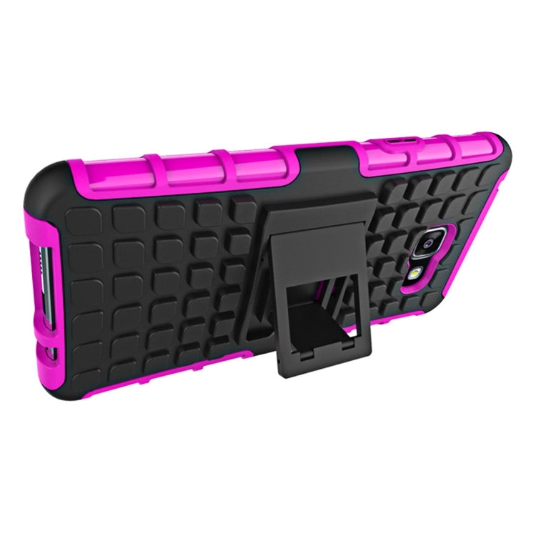 For Galaxy A5(2016) / A510 2 in 1 Double Colored Tire Texture Combination Case with Separable Black Holder