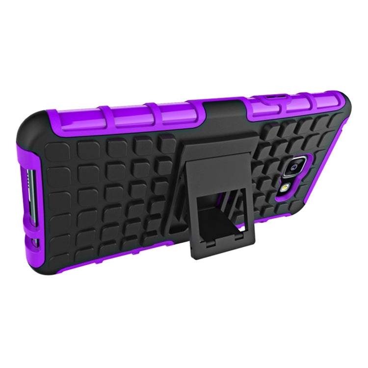 For Galaxy A5(2016) / A510 2 in 1 Double Colored Tire Texture Combination Case with Separable Black Holder