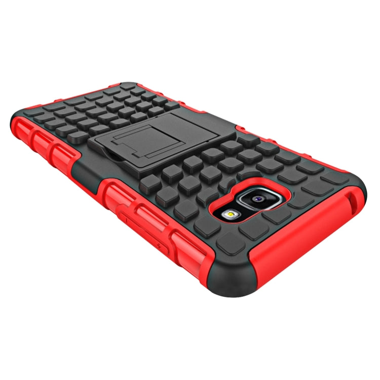 For Galaxy A5(2016) / A510 2 in 1 Double Colored Tire Texture Combination Case with Separable Black Holder
