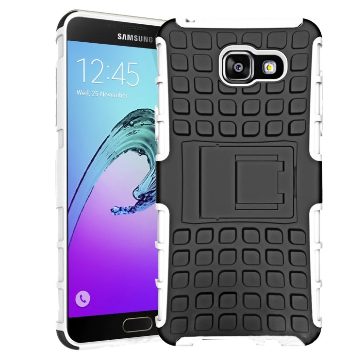 For Galaxy A5(2016) / A510 2 in 1 Double Colored Tire Texture Combination Case with Separable Black Holder