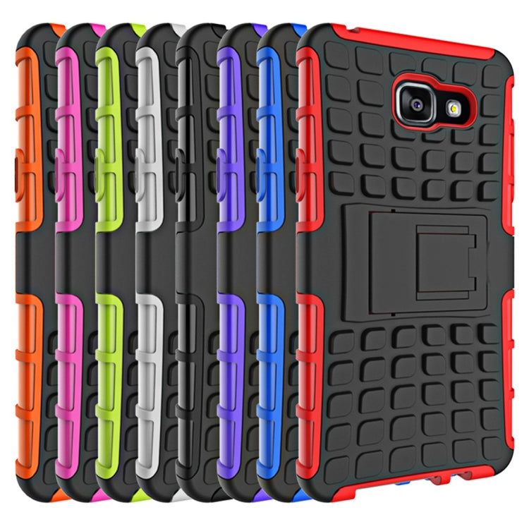 For Galaxy A5(2016) / A510 2 in 1 Double Colored Tire Texture Combination Case with Separable Black Holder