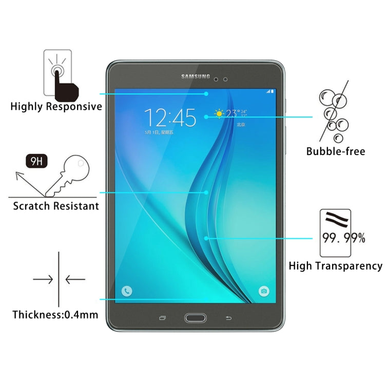 0.4mm 9H+ Surface Hardness 2.5D Explosion-proof Tempered Glass Film for Galaxy Tab A 8.0 / T350 / T355