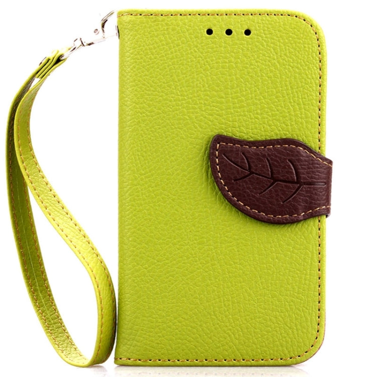 Leaf Magnetic Snap Litchi Texture Horizontal Flip Leather Case with Card Slots & Holder & Lanyard for Galaxy Ace 4 G357