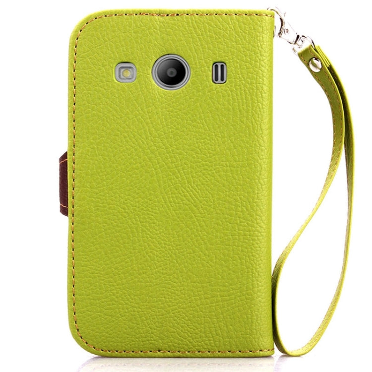 Leaf Magnetic Snap Litchi Texture Horizontal Flip Leather Case with Card Slots & Holder & Lanyard for Galaxy Ace 4 G357