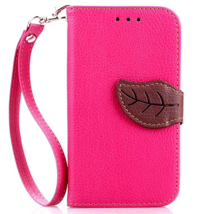 Leaf Magnetic Snap Litchi Texture Horizontal Flip Leather Case with Card Slots & Holder & Lanyard for Galaxy Ace 4 G357