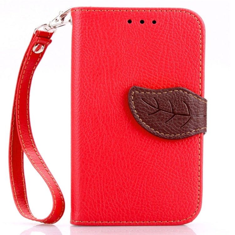 Leaf Magnetic Snap Litchi Texture Horizontal Flip Leather Case with Card Slots & Holder & Lanyard for Galaxy Ace 4 G357