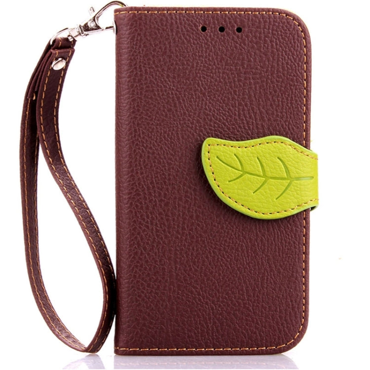 Leaf Magnetic Snap Litchi Texture Horizontal Flip Leather Case with Card Slots & Holder & Lanyard for Galaxy Ace 4 G357