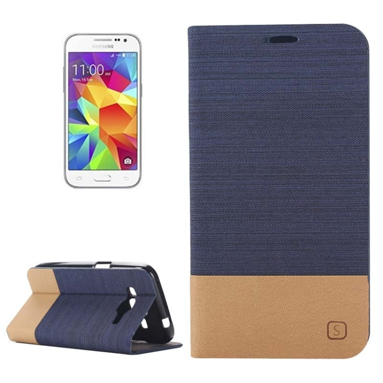 Horizontal Flip Canvas Leather Case with Card Slot & Holder for Galaxy Core Prime / G360