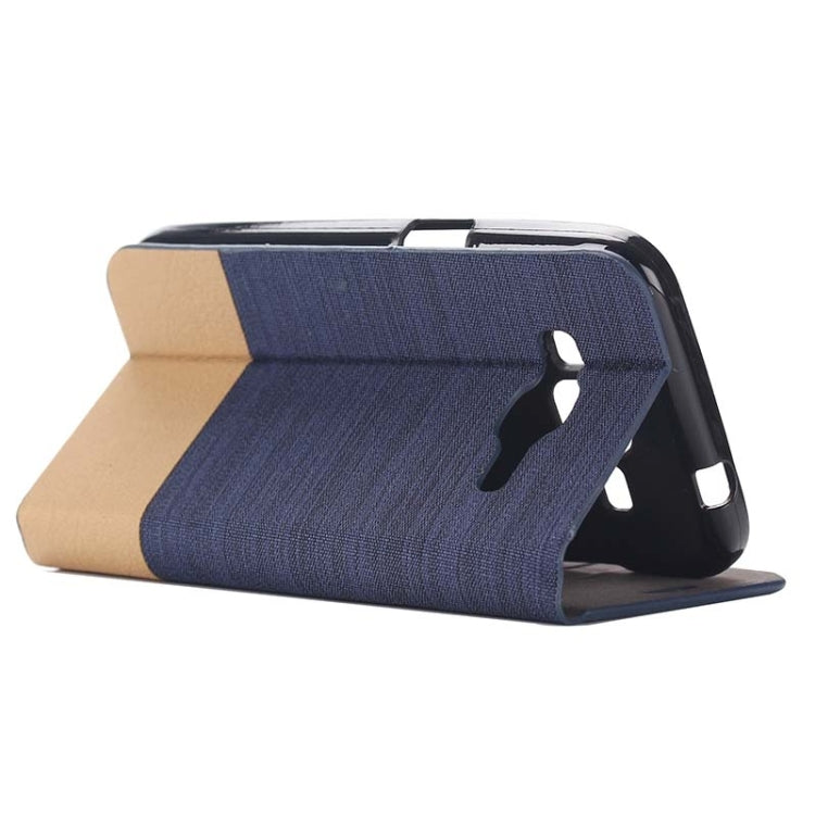 Horizontal Flip Canvas Leather Case with Card Slot & Holder for Galaxy Core Prime / G360