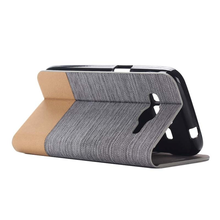 Horizontal Flip Canvas Leather Case with Card Slot & Holder for Galaxy Core Prime / G360