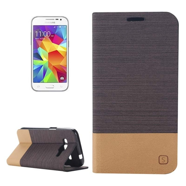 Horizontal Flip Canvas Leather Case with Card Slot & Holder for Galaxy Core Prime / G360