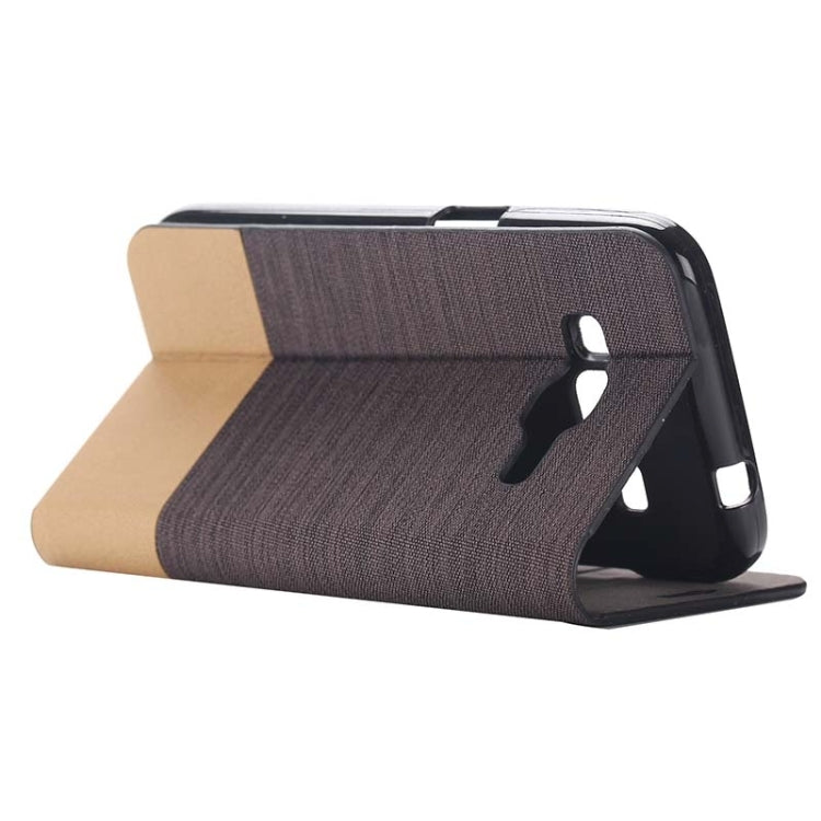 Horizontal Flip Canvas Leather Case with Card Slot & Holder for Galaxy Core Prime / G360