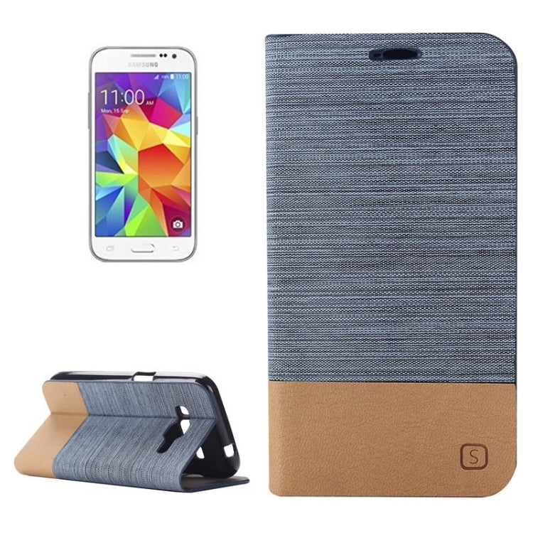Horizontal Flip Canvas Leather Case with Card Slot & Holder for Galaxy Core Prime / G360