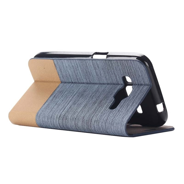 Horizontal Flip Canvas Leather Case with Card Slot & Holder for Galaxy Core Prime / G360