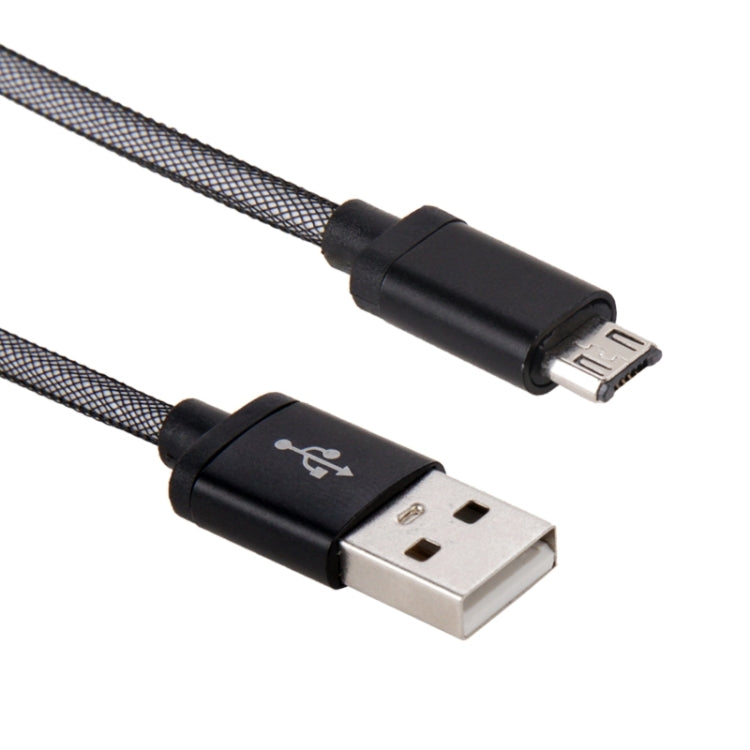 25cm Net Style Metal Head Micro USB to USB 2.0 Data / Charger Cable
