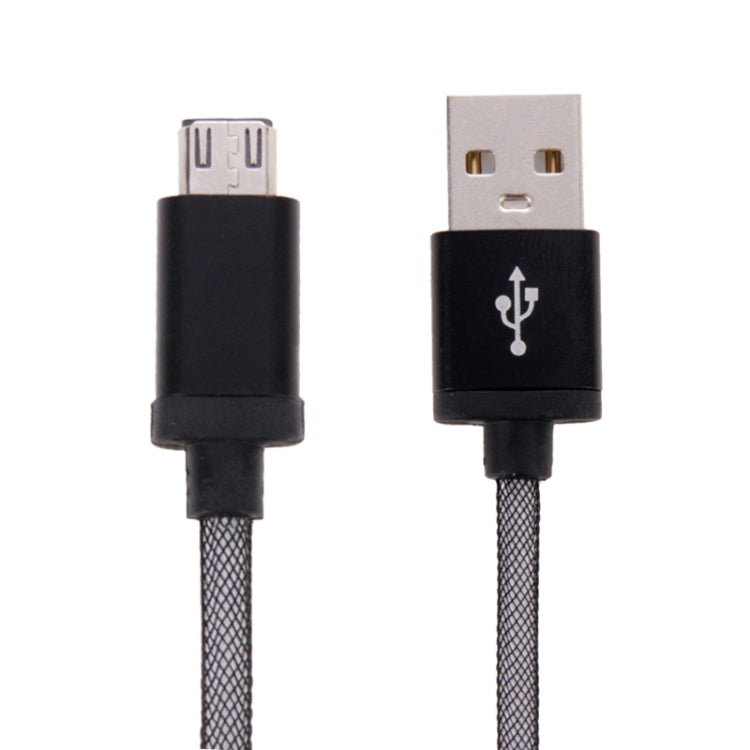 25cm Net Style Metal Head Micro USB to USB 2.0 Data / Charger Cable