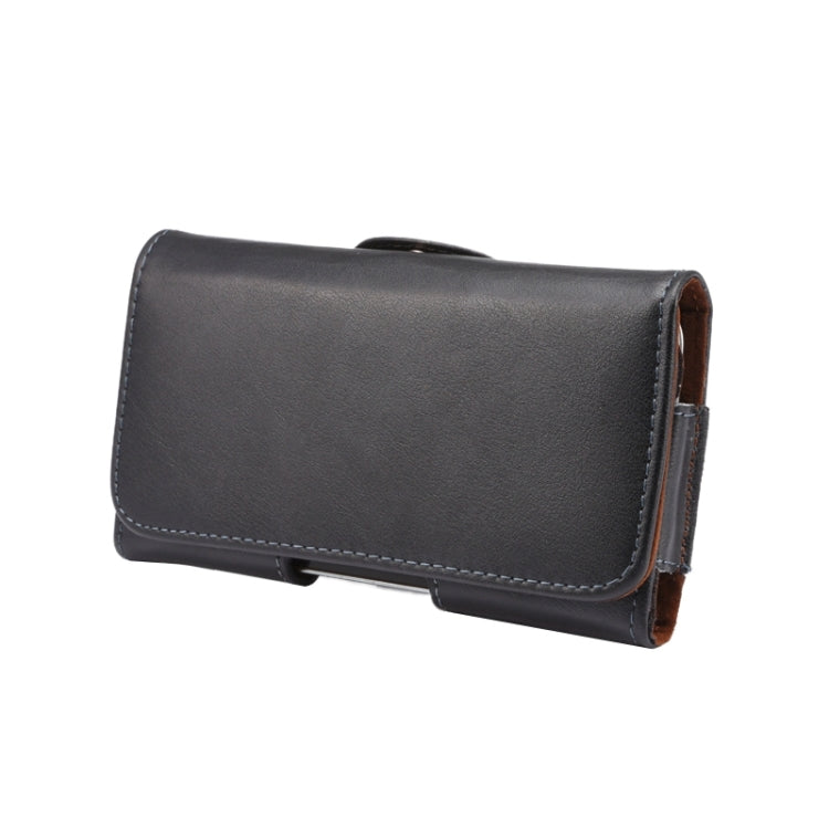 Crazy Horse Texture Universal Horizontal Style Genuine Leather Case / Waist Bag with Back Splint for Galaxy Mega i9208 / i9200 / Mega 2 / i9205(Black)