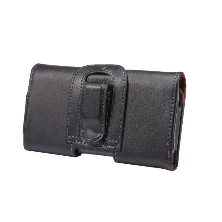 Crazy Horse Texture Universal Horizontal Style Genuine Leather Case / Waist Bag with Back Splint for Galaxy Mega i9208 / i9200 / Mega 2 / i9205(Black)