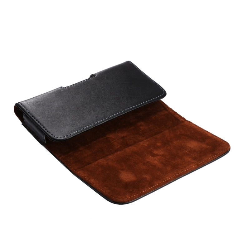 Crazy Horse Texture Universal Horizontal Style Genuine Leather Case / Waist Bag with Back Splint for Galaxy Mega i9208 / i9200 / Mega 2 / i9205(Black)