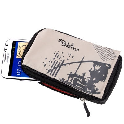 Universal Zipper Carry Bag with Hook for Galaxy Note II / N7100 / S3 / i9300 / Note / i9220 / MP5 / All 5.5 inch Device