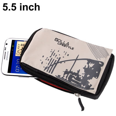 Universal Zipper Carry Bag with Hook for Galaxy Note II / N7100 / S3 / i9300 / Note / i9220 / MP5 / All 5.5 inch Device