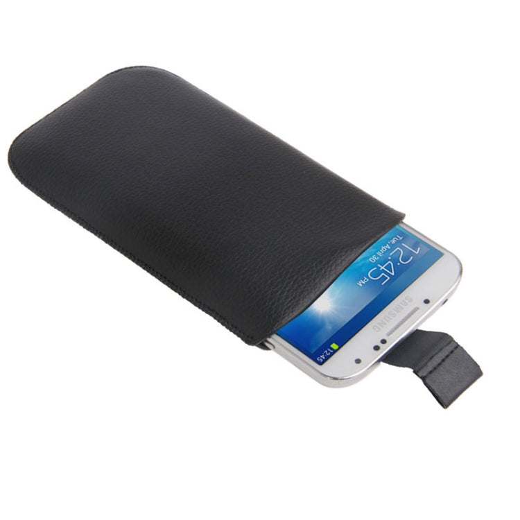 Leather Case with Pull Tab for Galaxy SIII / i9300, Galaxy S 4 / i9500, Galaxy Primier / i9260, Galaxy Nexus / i9250 / Nexus Prime / i515(Black)