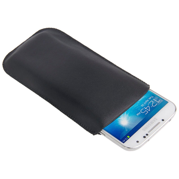 Leather Case Pocket Pouch Sleeve Bag / Pouch Case with Pull Up Tab for Galaxy SIII / i9300, Galaxy S 4 / i9500, Galaxy Primier / i9260, Galaxy Nexus / i9250 / Nexus Prime / i515(Black)
