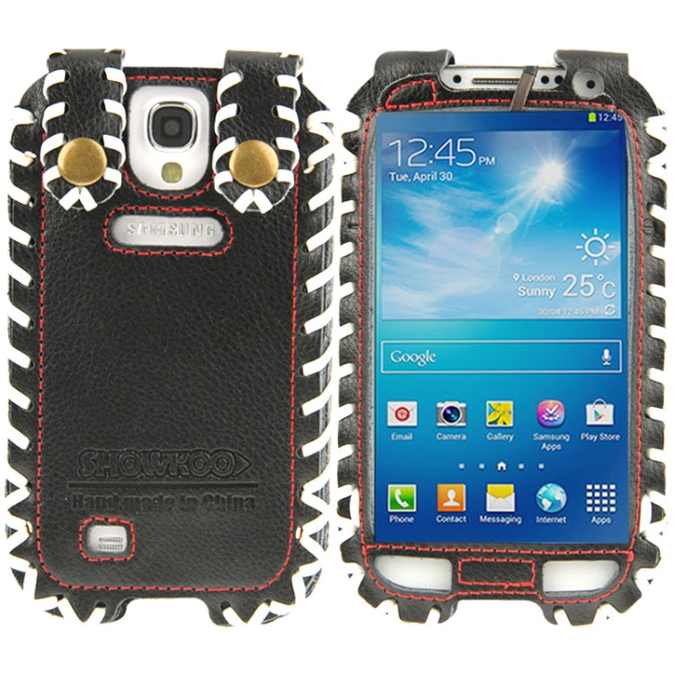 SHOWKOO Premium Retro Luxury Vertical Style 6 Layers Genuine Leather Case for Galaxy S IV / i9500