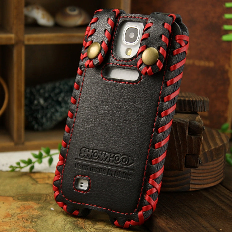 SHOWKOO Premium Retro Luxury Vertical Style 6 Layers Genuine Leather Case for Galaxy S IV / i9500