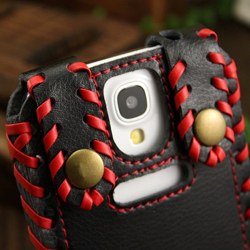 SHOWKOO Premium Retro Luxury Vertical Style 6 Layers Genuine Leather Case for Galaxy S IV / i9500
