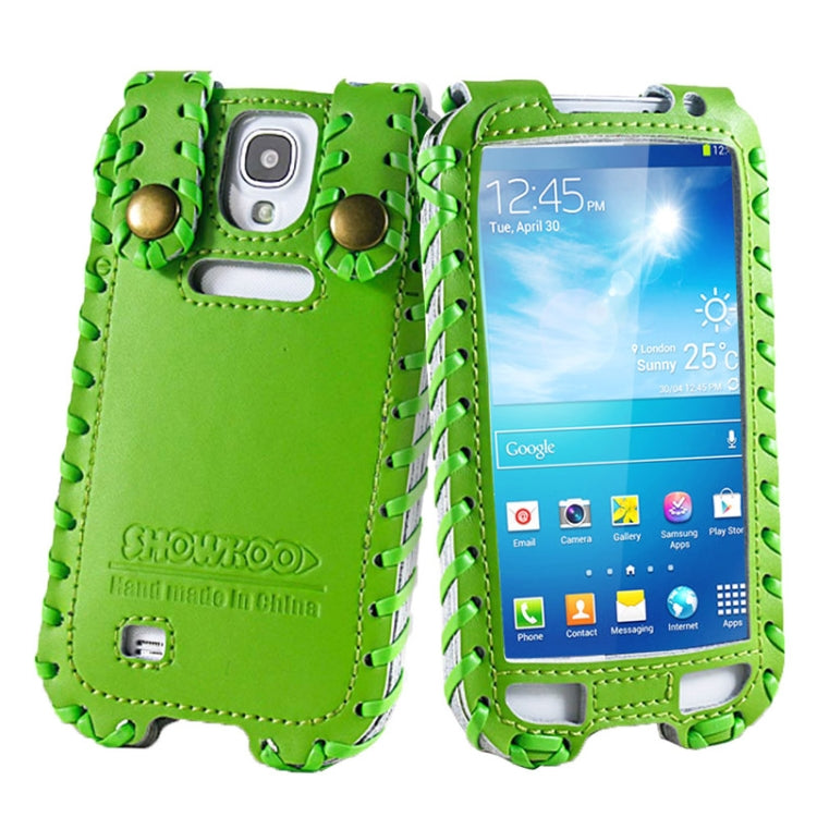 SHOWKOO Premium Retro Luxury Vertical Style 6 Layers Genuine Leather Case for Galaxy S IV / i9500